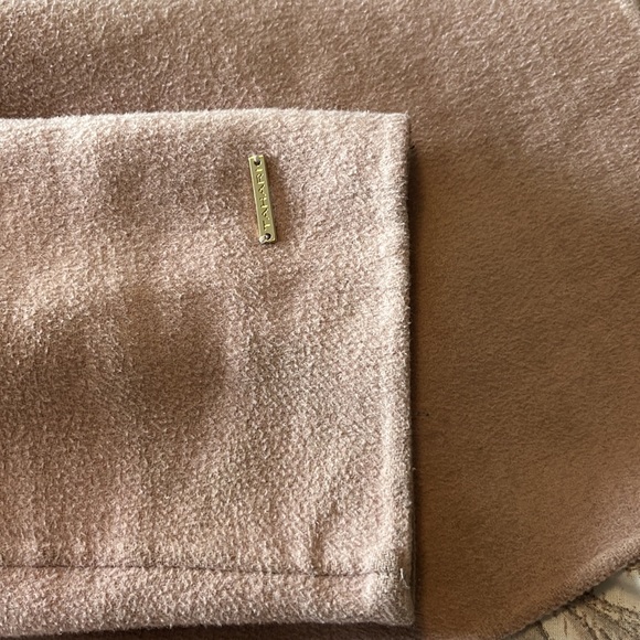 Pink neutral color wool blend tahari jacket crossover with pockets - Picture 6 of 6